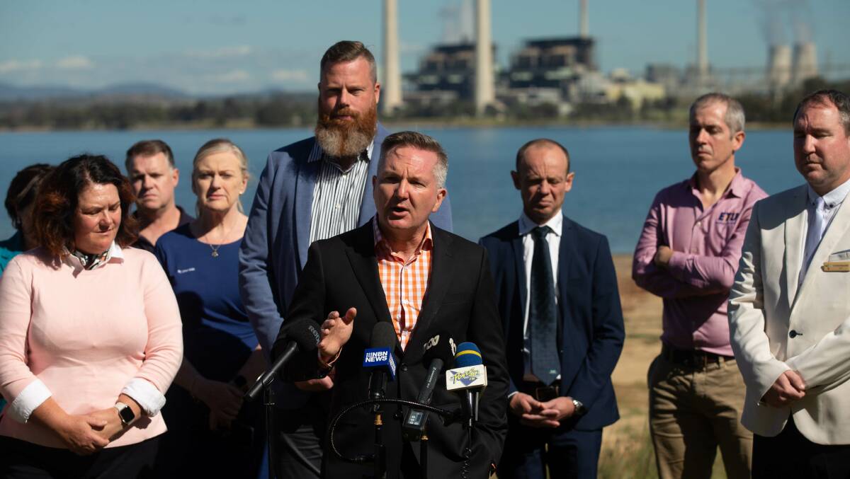 Climate Change and Energy Minister Chris Bowen launching national net zero authority at Lake Liddell Recreational Centre. Picture by Jonathan Carroll