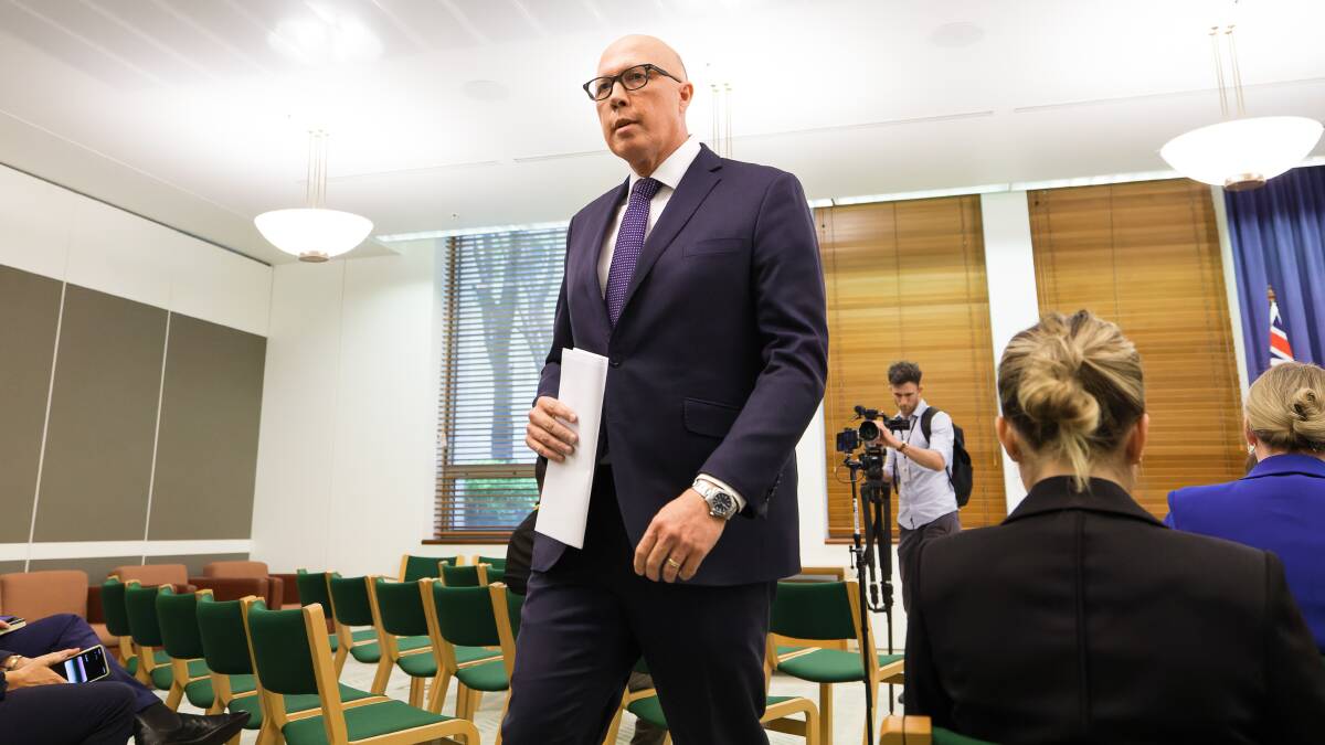 Opposition Leader Peter Dutton has cautioned the government over its robodebt's response. Picture by Sitthixay Ditthavong
