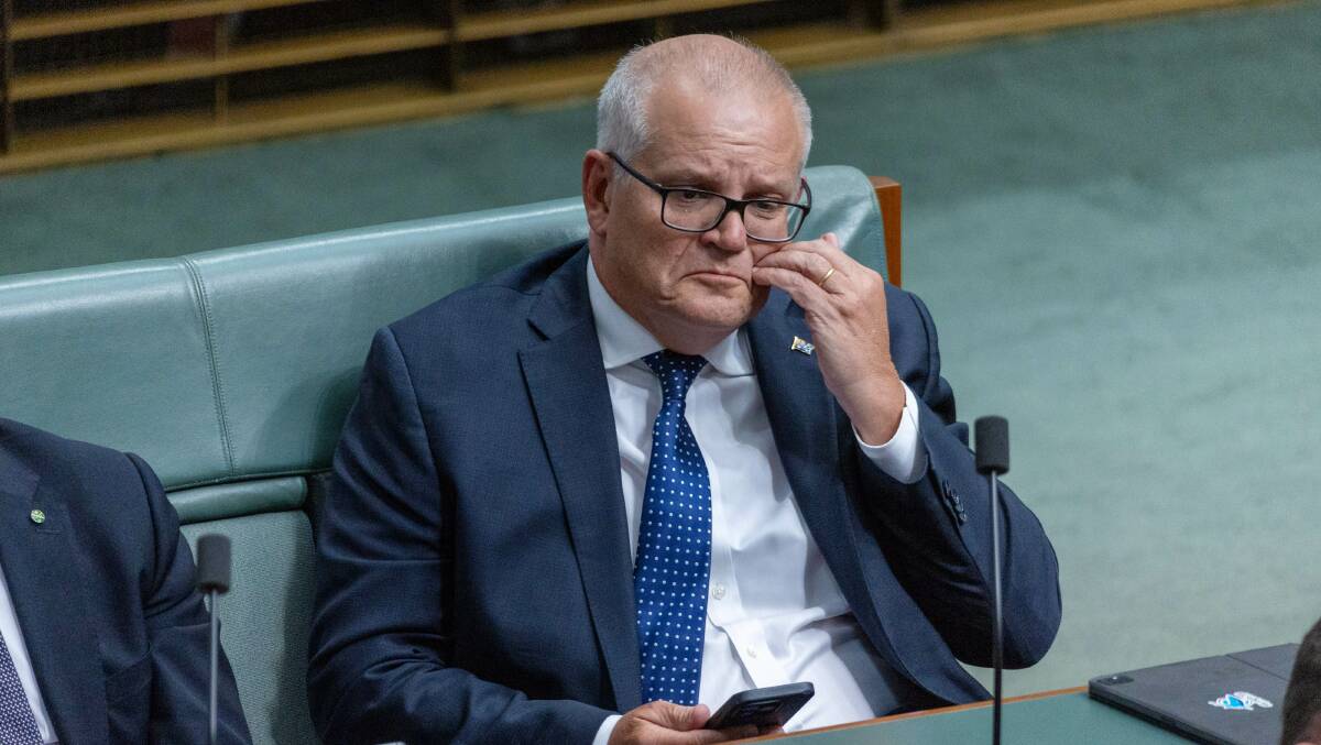 Former prime minister Scott Morrison during question time. Picture by Gary Ramage