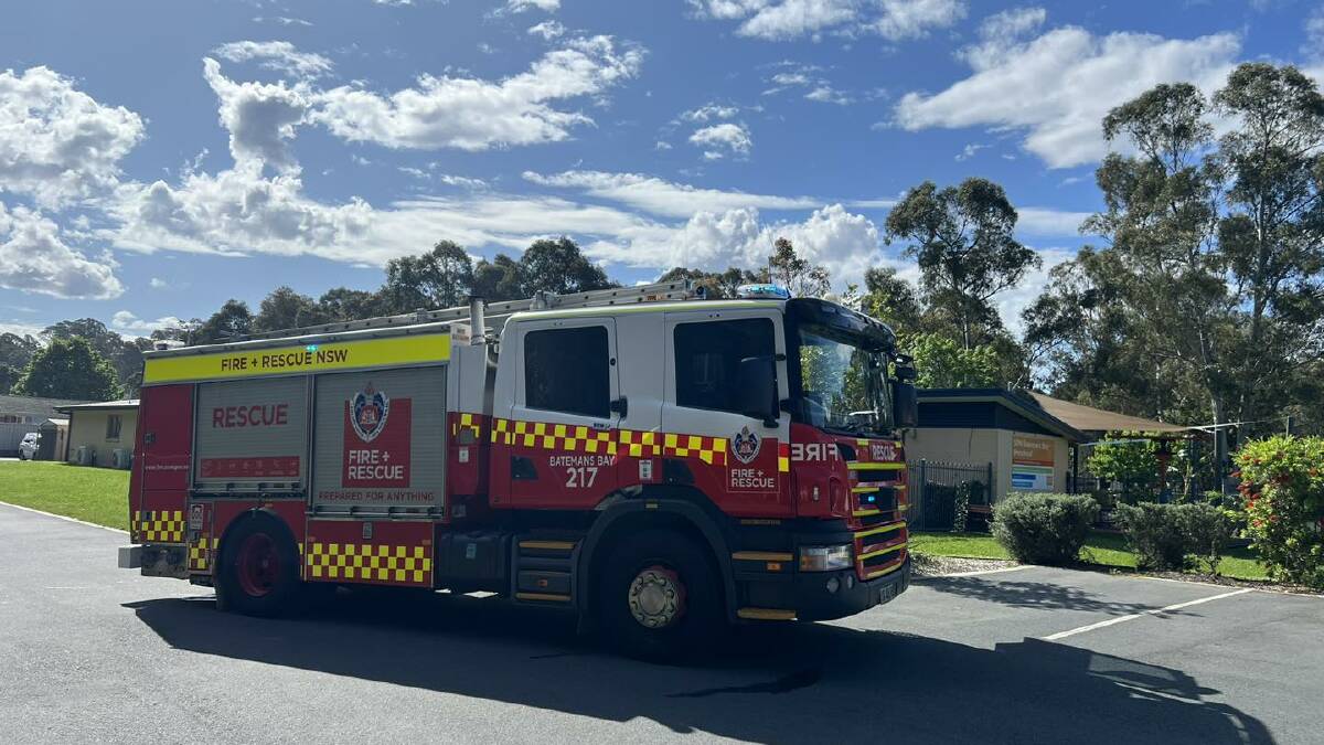 A Batemans Bay Fire and Rescue truck out the front of SDN Batemans Bay Preschool on Tuesday, October 25. Picture by Batemans Bay Fire and Rescue.