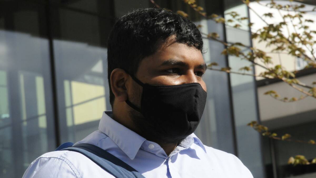 Chavin Seneviratne leaves court during trial. Picture: Blake Foden