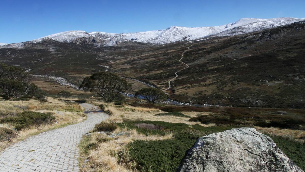 Snow on the main range viewed from Charlotte Pass. Picture by Scott Hannaford
