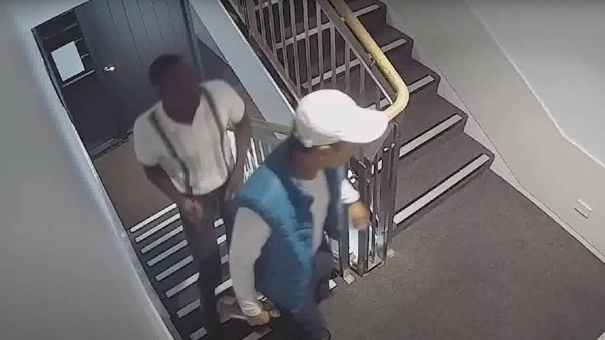 Screenshot of CCTV of two alleged attackers. Footage by ACT Policing