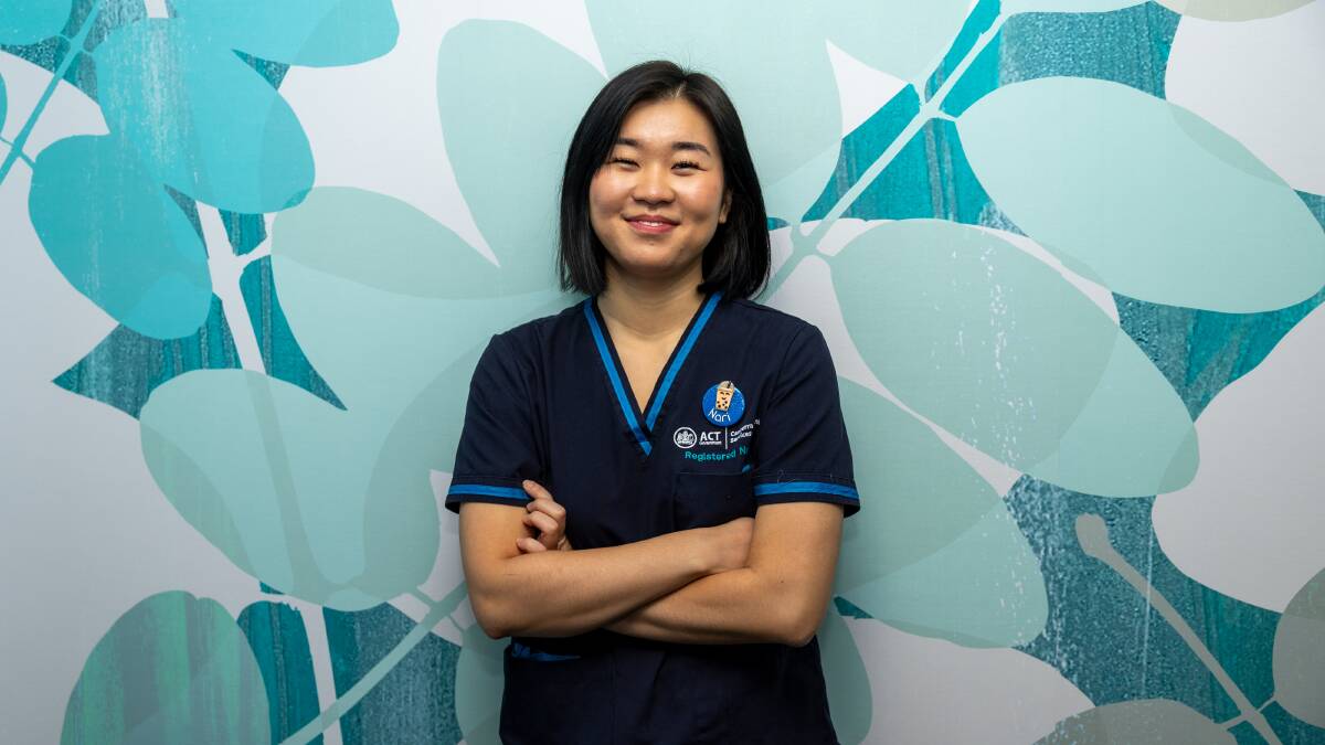 Nurse Nari Kim who graduated from Canberra Health Services Novice Nurse Consolidation Program on Friday. Picture by Gary Ramage 