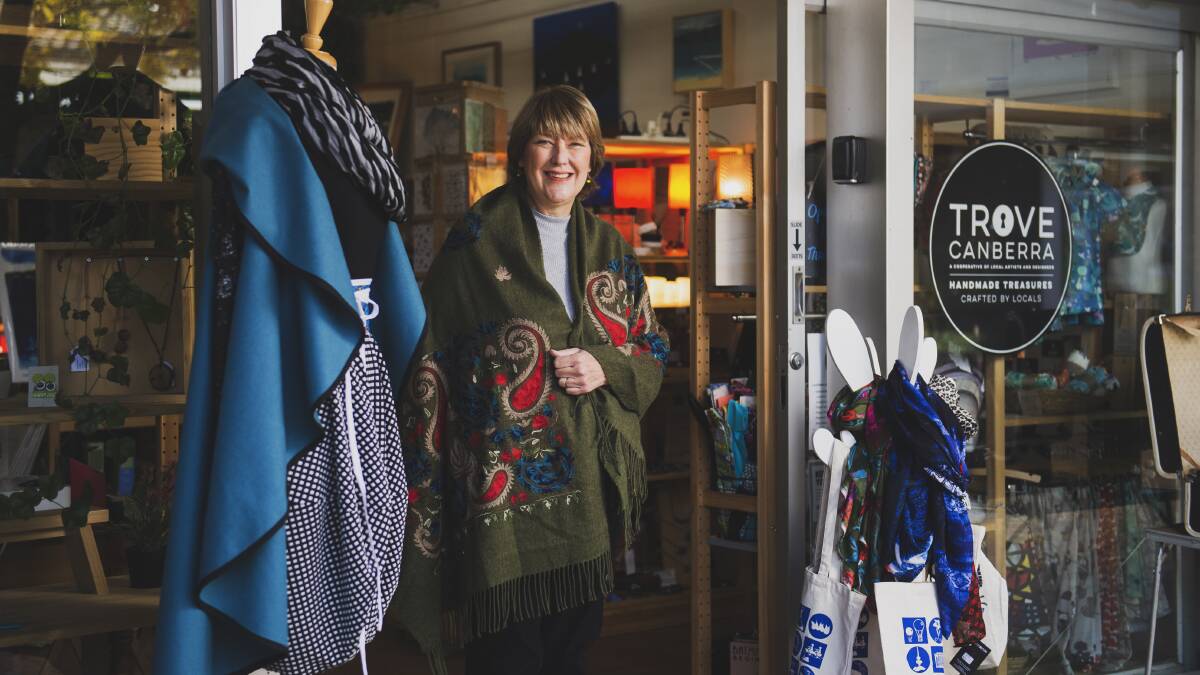 Designer Carolyn Greig, whose shop Trove Canberra in Dickson only sells products from Canberra makers and artists. Picture by Dion Georgopoulos