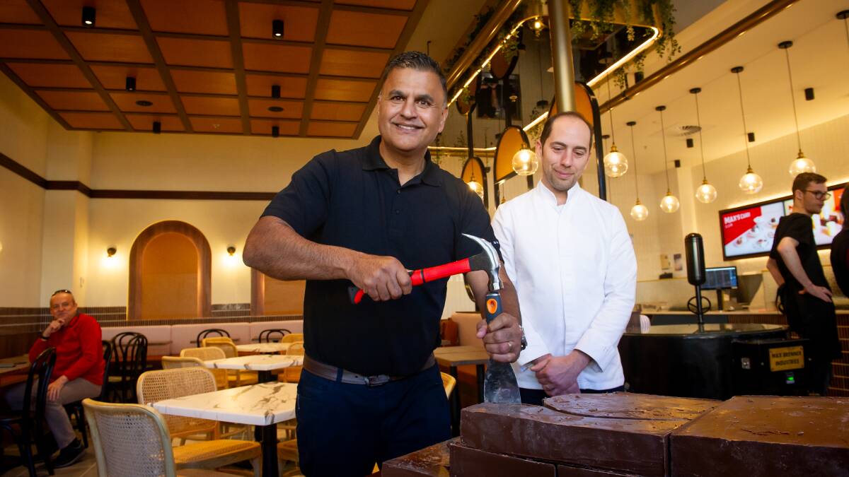 Max Brenner store opens in the Canberra Centre with CEO Mark Couter and head chef Florent Rethouze. Picture by Elesa Kurtz