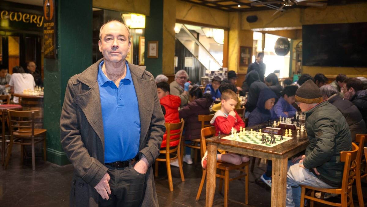 Shaun Press organised the attempt to set a world record for the most number of games of chess in a single day at King O'Malley's. Picture by Sitthixay Ditthavong