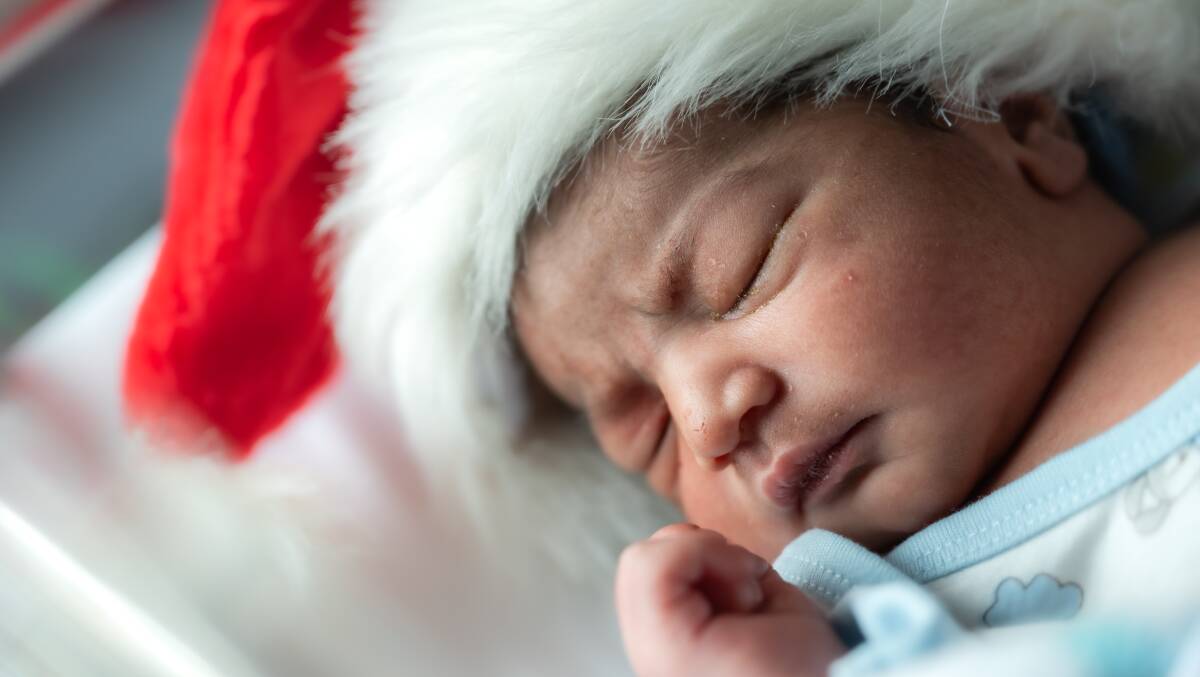 Azlan Khan was born at North Canberra Hospital on Christmas Day. Picture by Karleen Minney