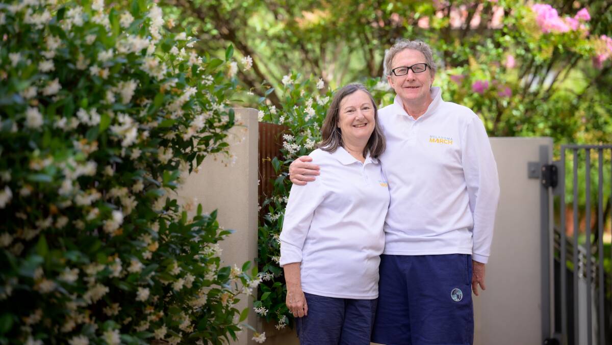 Margaret and Tony Leach, who has melanoma and wouldn't be alive without the breakthrough treatments of professors Georgina Long and Richard Scolyer. Picture by Sitthixay Ditthavong