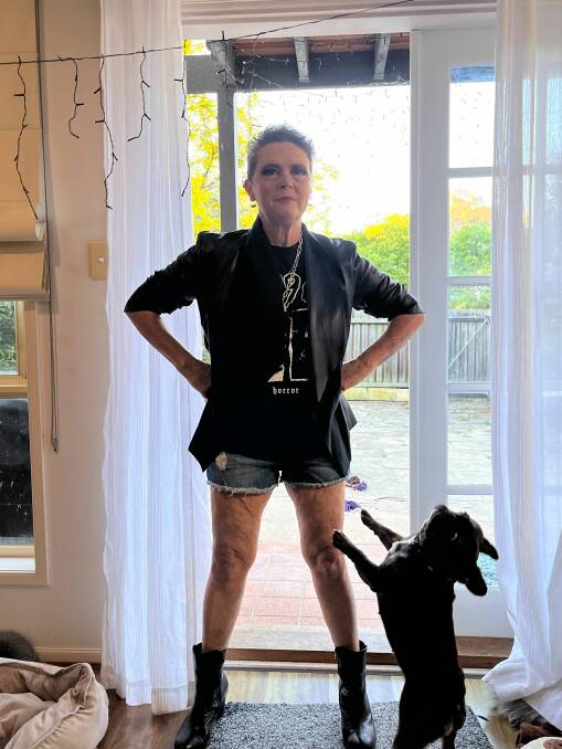 Metal Mum: A dark sense of humour, creativity and her beloved rescue dogs are part of Jane's process to healing from complex post-traumatic stress. Picture supplied