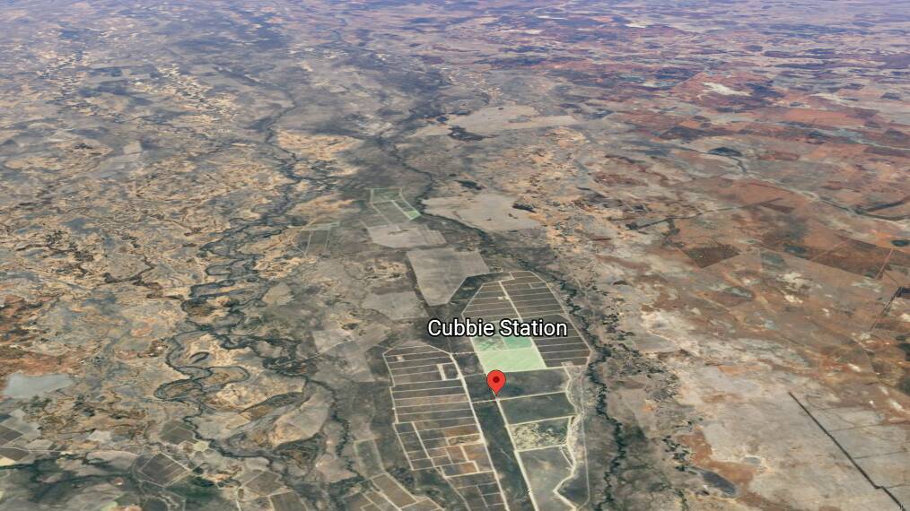 A dam wall on Cubbie Station at Dirranbandi has collapsed, flooding paddocks. Picture Google
