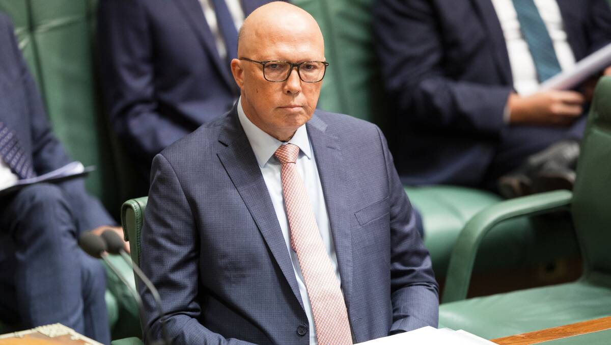 Opposition Leader Peter Dutton during question time on Tuesday. Picture by Sitthixay Ditthavong