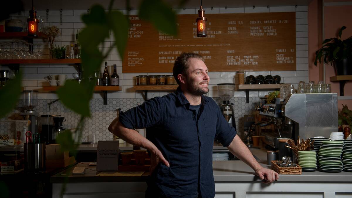Co-owner of Gather Cafe, Will Fisher, has decided to keep the cafe open on Thursday. Picture by Elesa Kurtz