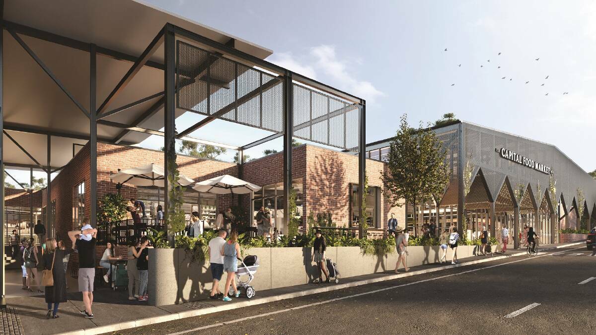 An artist's impression of the redeveloped Belconnen Fresh Food Market, to be called Capital Food Market. Picture supplied