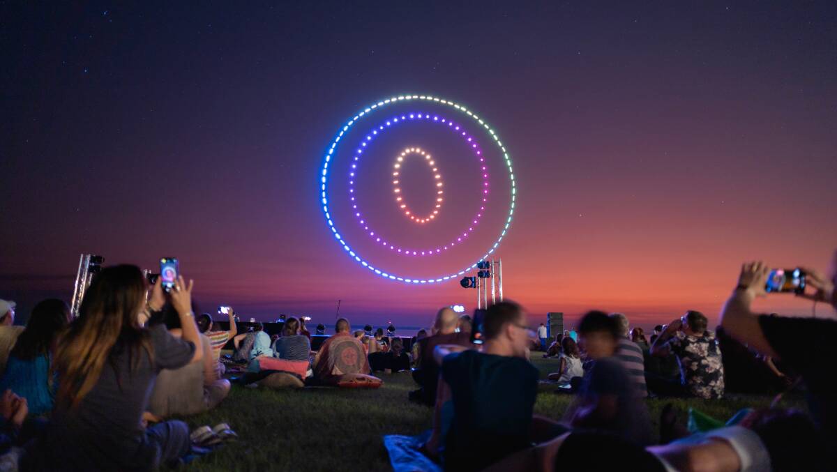 Drone light performance at the Darwin Festival in 2022. Picture Shutterstock