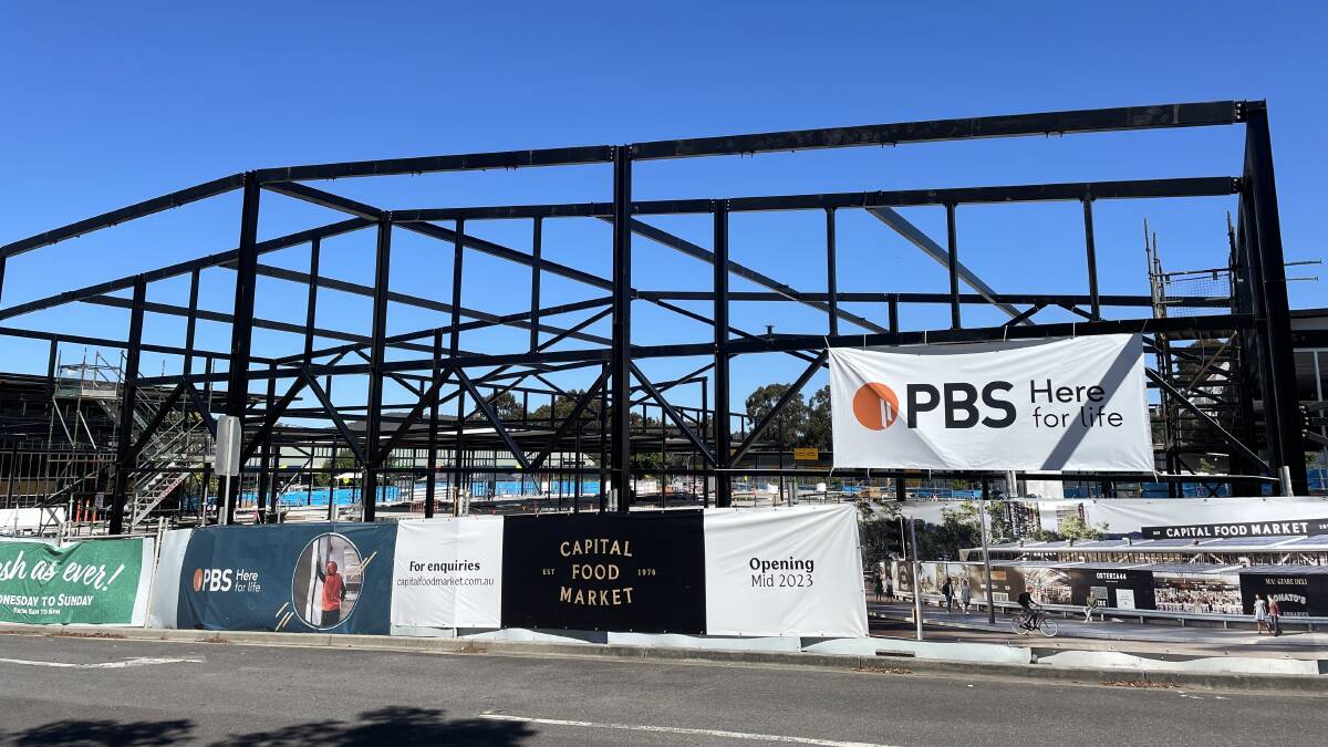 The Belconnen Markets redevelopment site was closed on Friday afternoon. Picture by Brittney Levinson