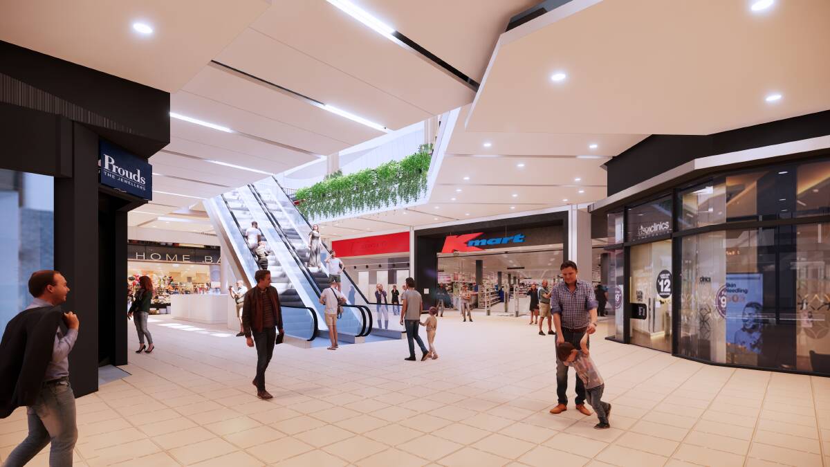 An artist's impression of the escalators that will lead up to the new precinct. Picture supplied 