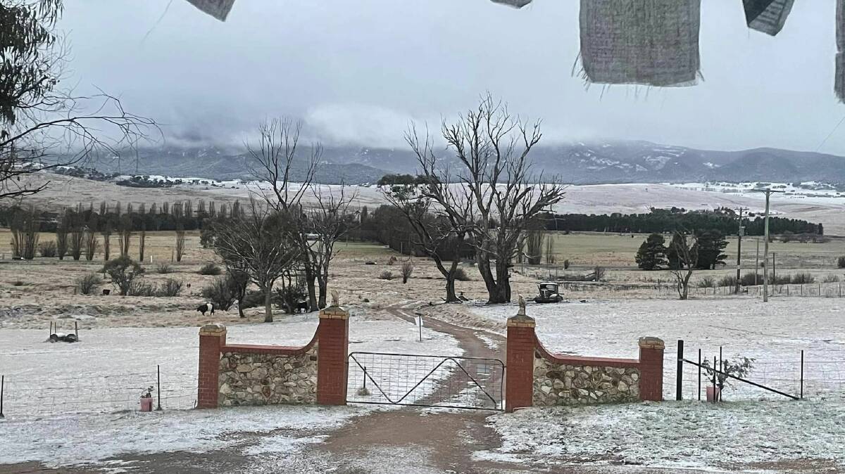 Residents in Michelago woke to a rare snowfall on Sunday morning. Picture by Belinda Sierzchula
