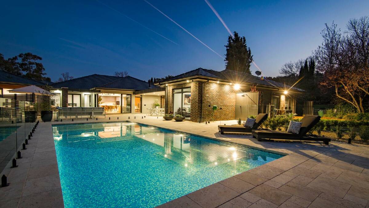 The builder's own home includes a large pool and entertaining area. Picture supplied
