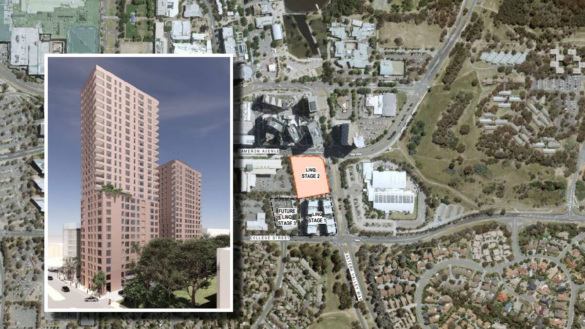 Two towers, rising up 19 and 27 storeys, have been proposed for Belconnen town centre. Pictures supplied