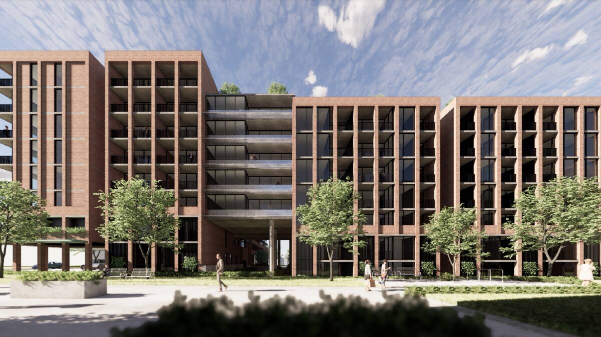 The development would include about 300 residential units. Picture Stewart Architecture