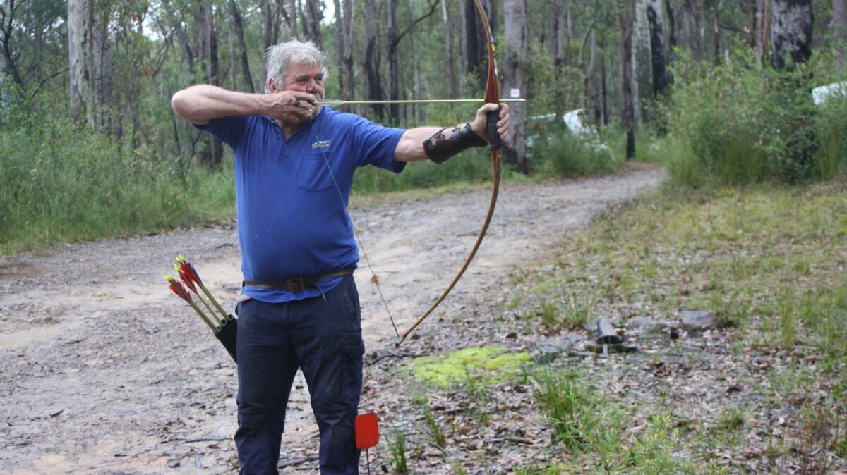 An archer using a traditional bow. Picture supplied by Eurobodalla Archery Club Facebook.