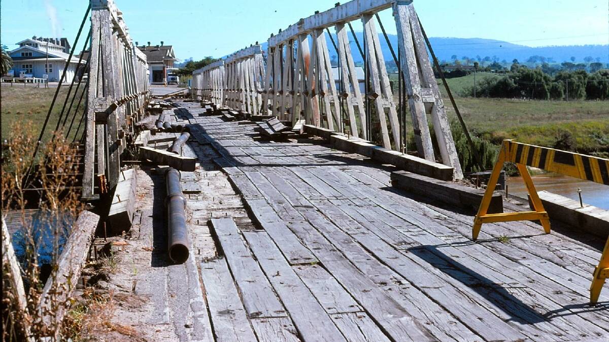 The old Timber Truss Bridge across the Bega River in late 1975, supplied by a local resident after the release of Carp Street, Bega. Picture supplied.