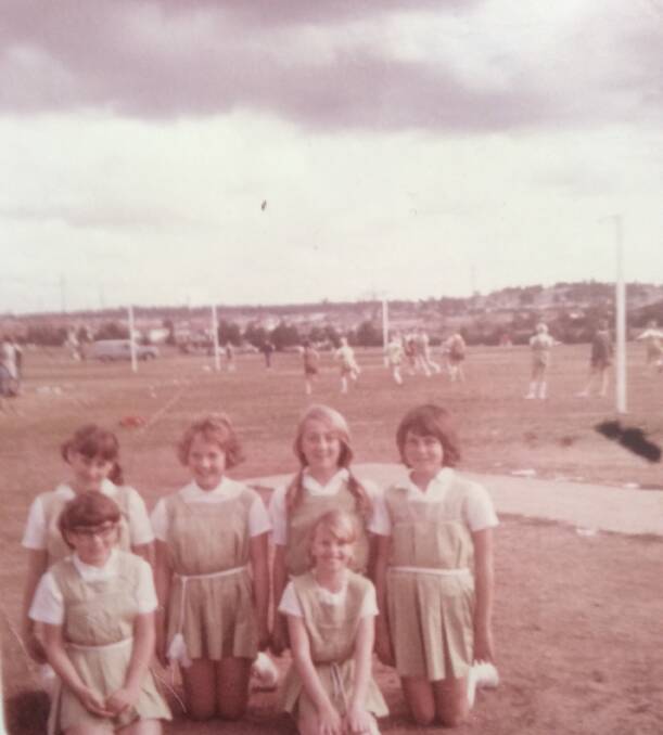 Prow - back row, right - in the Green Valley under 12s in 1968 wearing the box pleat tunic that was her uniform. Picture supplied