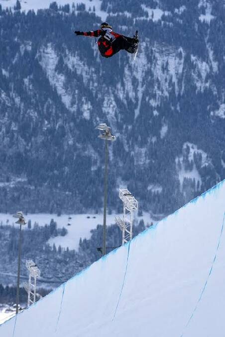 Guseli with some air in the snowboard halfpipe. Picture supplied.