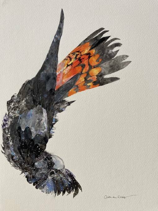 2022 Eurobodalla Prize winner Gillian Wildes watercolour and ink collage Glory Going. Picture supplied.