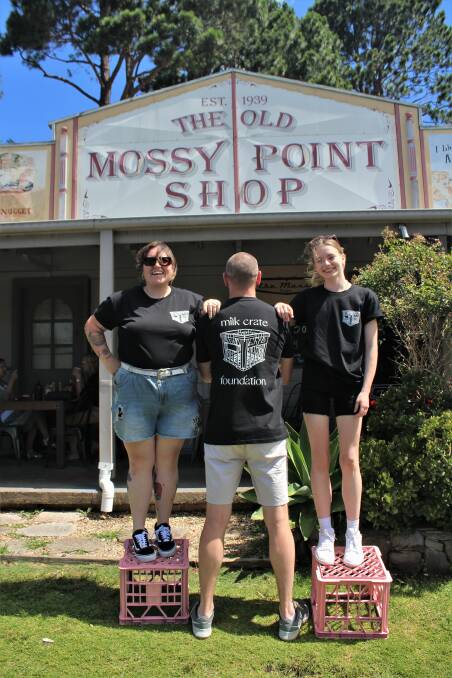 The Milk Crate Foundation team outside Mossy Point Cafe where they will launch on Boxing Day.