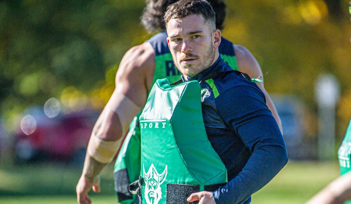 Tom Starling at Raiders training. Picture by Karleen Minney