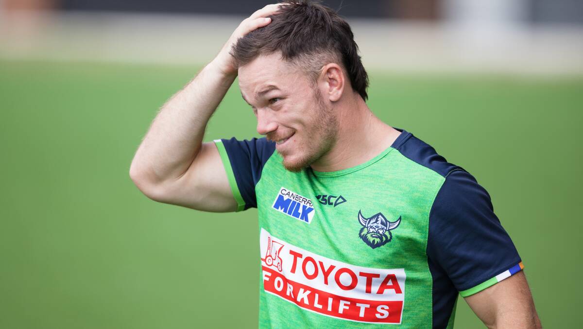 Tom Starling at Canberra Raiders training. Picture by Sitthixay Ditthavong