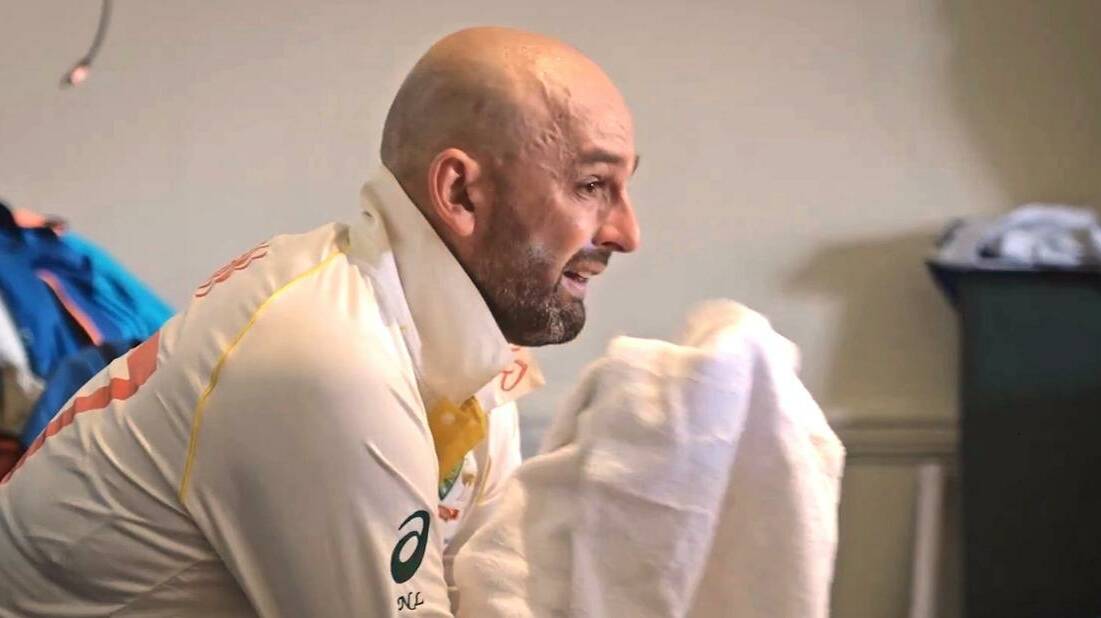 Nathan Lyon was in tears after his calf injury at the Ashes. Picture Prime Video