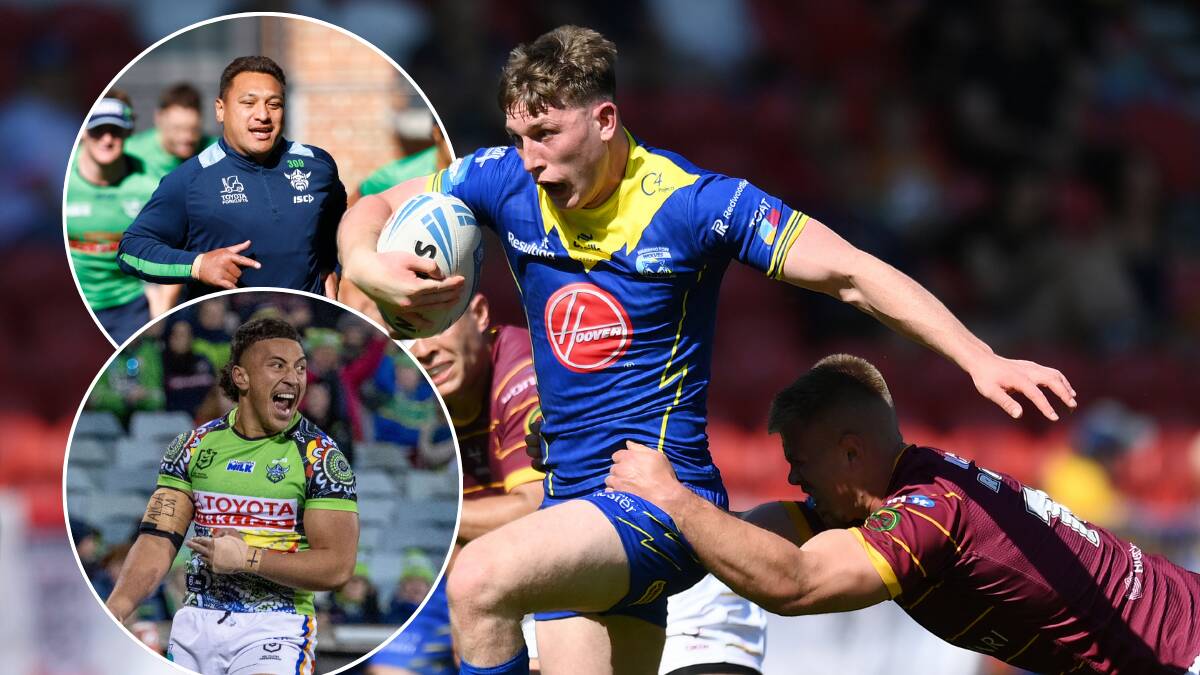 Super League star Matty Nicholson, and inset, Josh Papali'i and Ata Mariota. Pictures by Gary Ramage, Karleen Minney and Getty Images