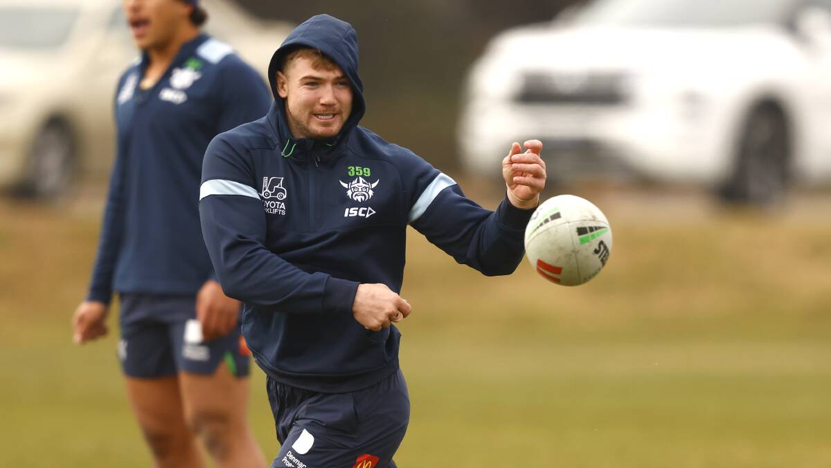 Hudson Young at Raiders training. Picture by Keegan Carroll