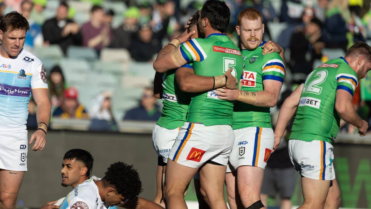 Corey Horsburgh had a game-high 55 tackles in Canberra's win over the Gold Coast Titans. Picture by Gary Ramage