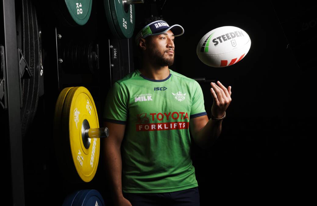 Canberra Raiders recruit Simi Sasagi is back in the team. Picture by Keegan Carroll