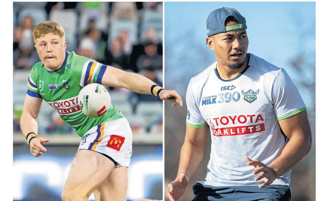 Zac Woolford and Peter Hola are only contracted till 2024. Pictures by Elesa Kurtz/Raiders Media