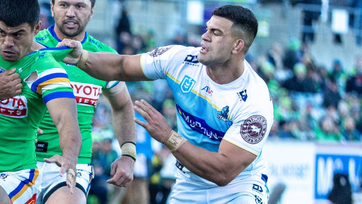 David Fifita playing for the Gold Coast Titans. Picture by Gary Ramage 