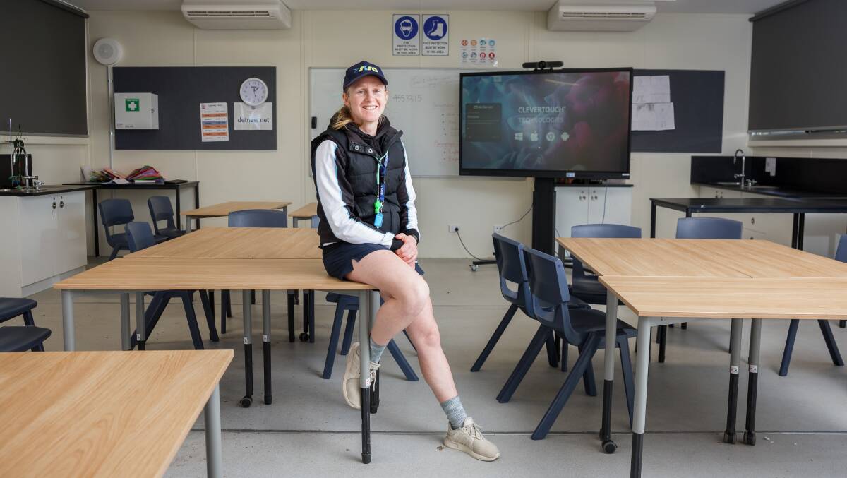 Canberra Raiders NRLW player Jessica Gentle teaches at Jerrabombera High School. Picture by Sitthixay Ditthavong