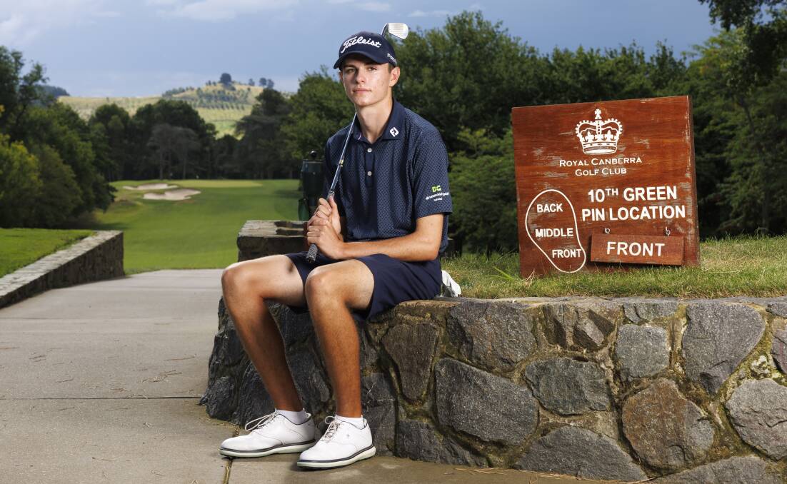 ACT junior golfer on the rise Harry Whitelock. Picture by Keegan Carroll
