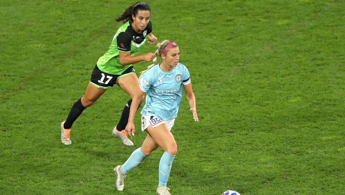 Canberra United's Vesna Milivojevic scored a brace against Melbourne City. Picture Getty Images