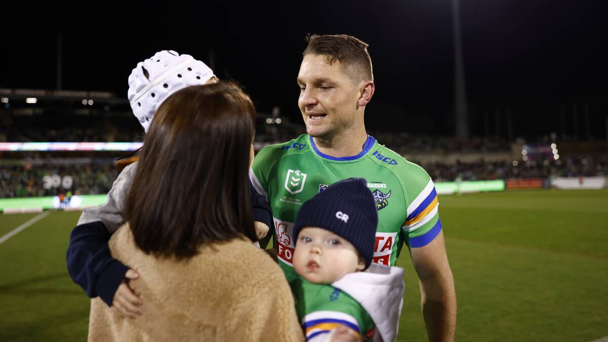 Bruce Stadium was packed out for Jarrod Croker's milestone 300th NRL game against the New Zealand Warriors on June 9, 2023. Pictures by Keegan Carroll.