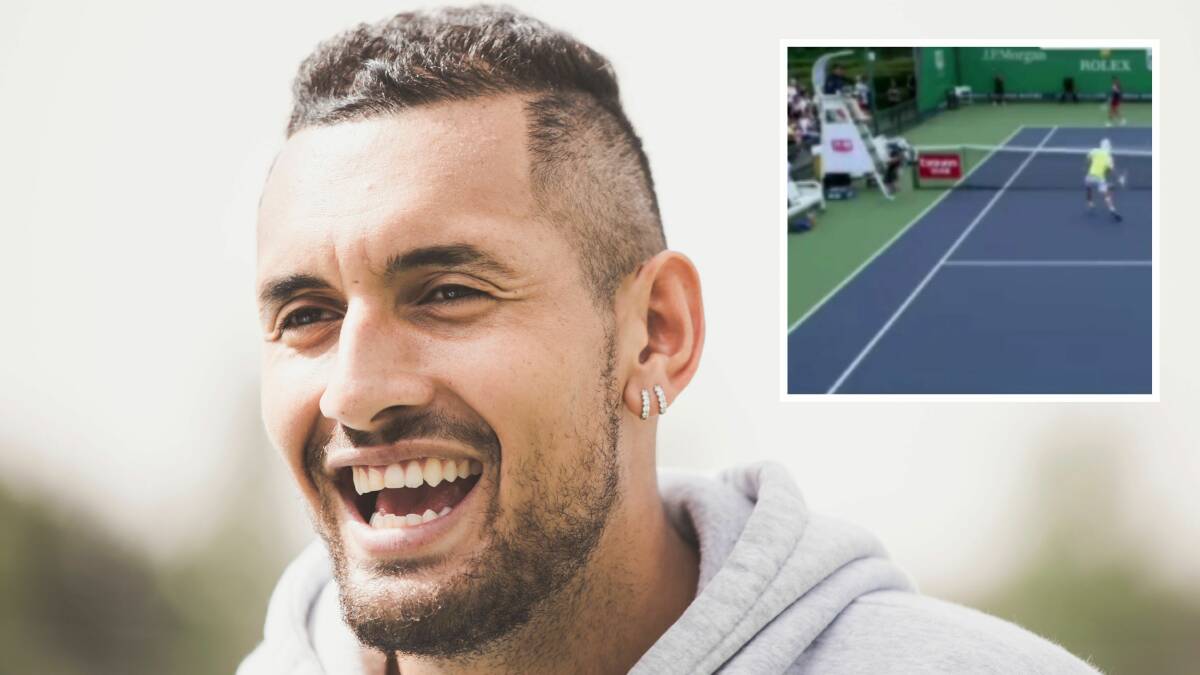 Nick Kyrgios tweeted about Marc Polmans' brain snap. Pictures by Jamila Toderas, supplied