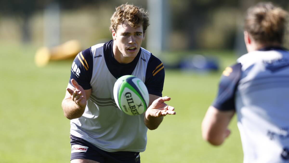 The newly-re-signed Rory Scott at Brumbies training on Monday. Picture by Keegan Carroll