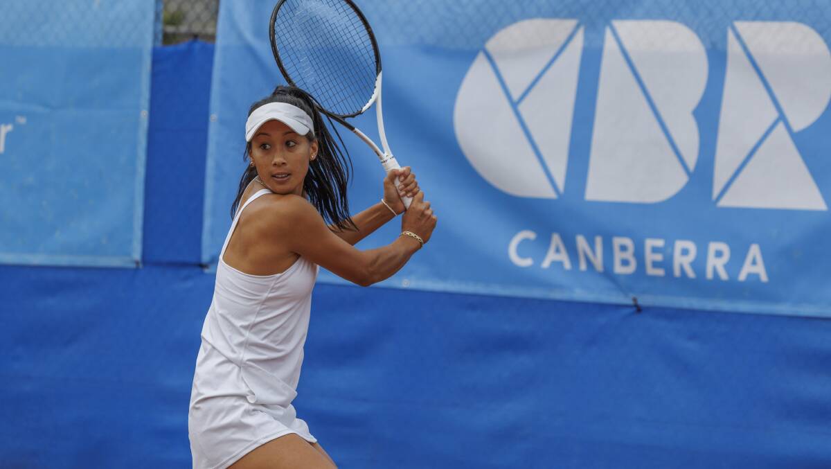Priscilla Hon won the women's singles final on Sunday at the Canberra Claycourt International #1. Picture by Rob Keating