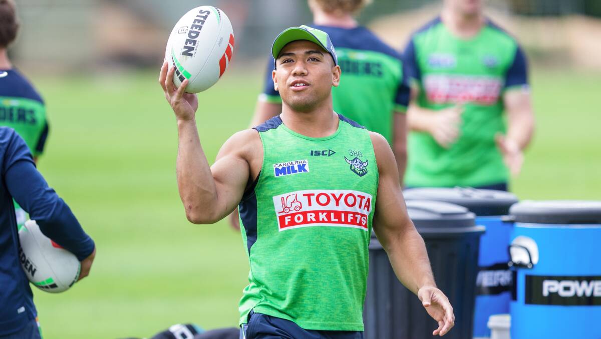 Canberra Raiders winger Albert Hopoate. Picture by Sitthixay Ditthavong