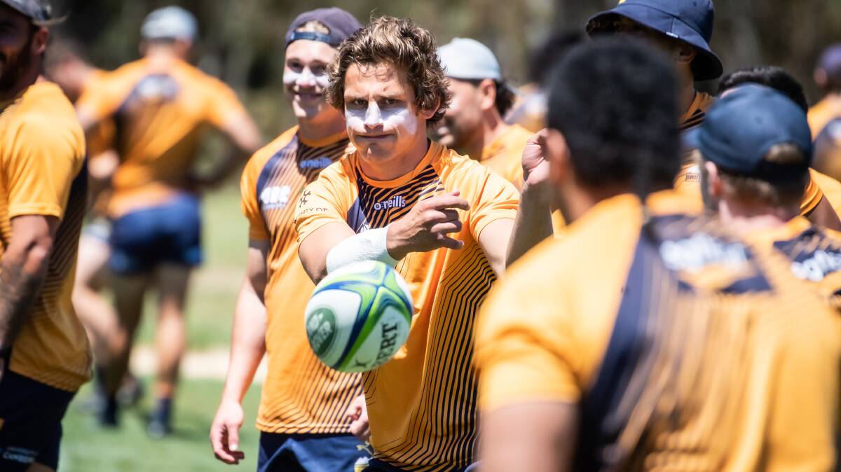 Ollie Sapsford at Brumbies training. Picture by Karleen Minney