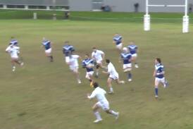 Royals and Brumbies star Andy Muirhead sets up a try in John I Dent Cup. Picture Bar TV Sports